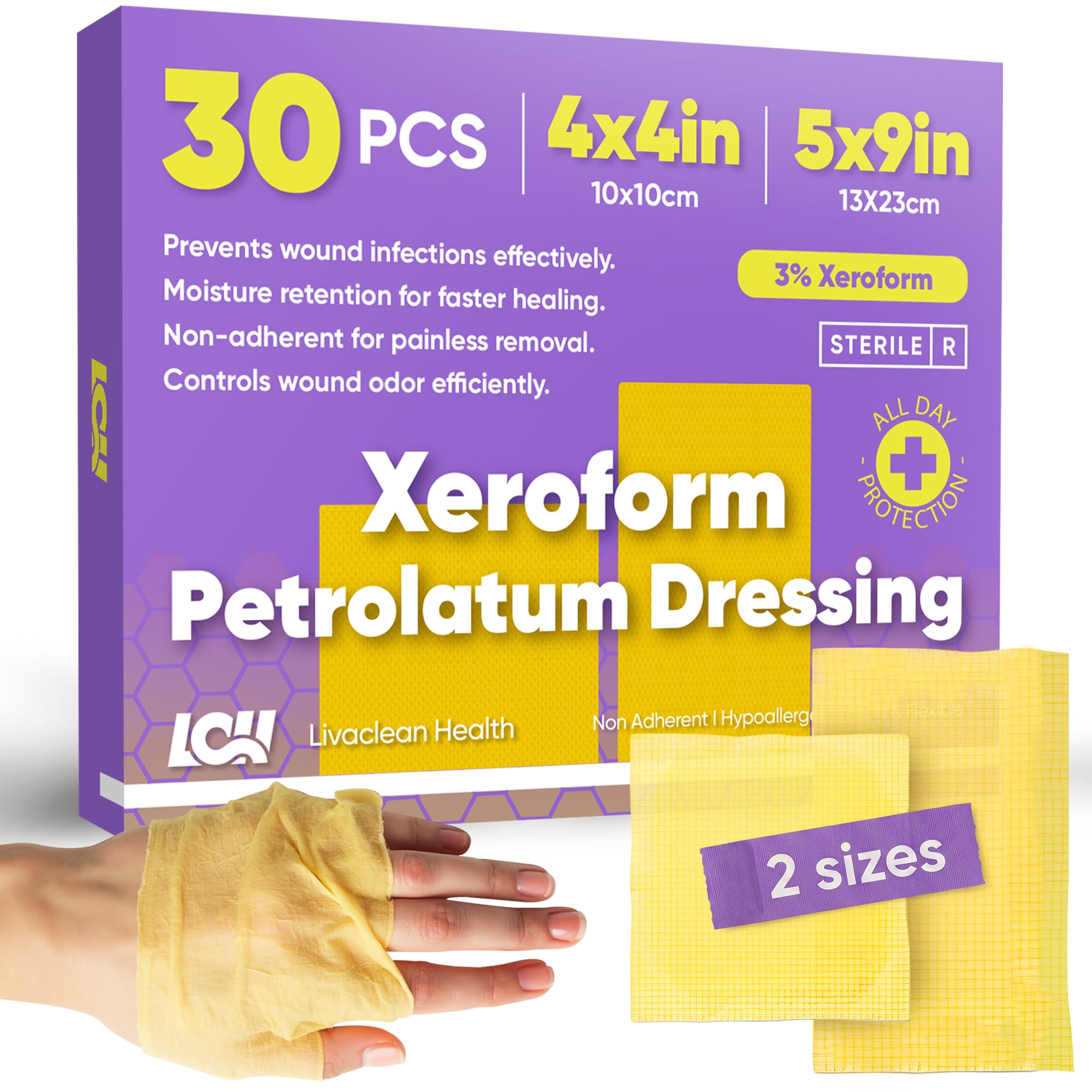 Amazon.com: 30 CT Xeroform Petrolatum Dressing – Non Stick Gauze